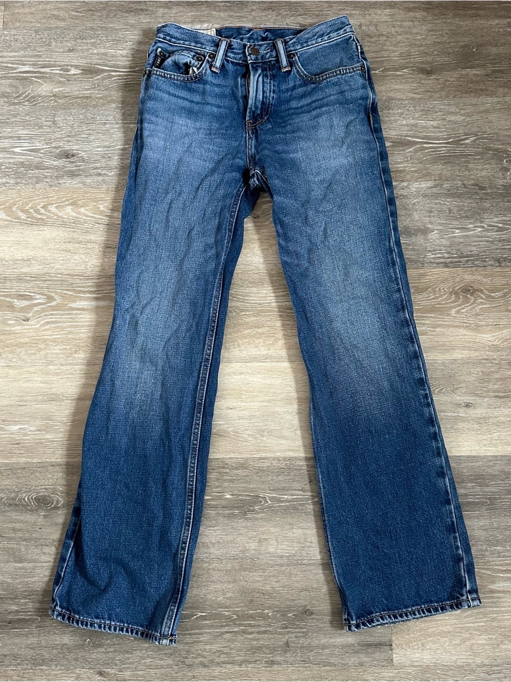 Y2K Abercrombie kids boot cut dark wash jeans Sz 16 slim